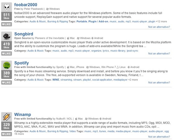 AlternativeTo - iTunes alternatives AlternativeTo - iTunes alternatives