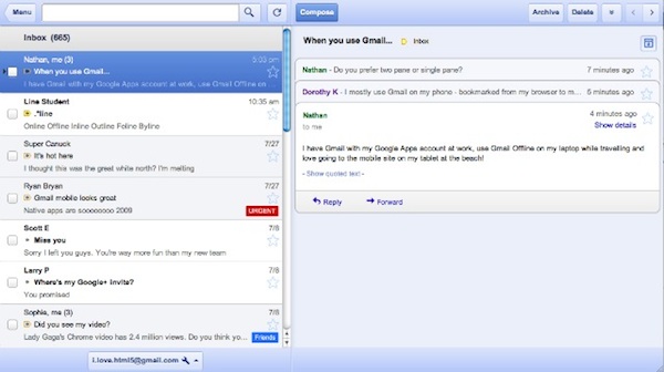 Gmail Offline viðmót