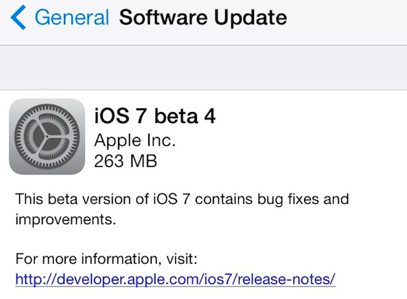 iOS 7 - Beta 4